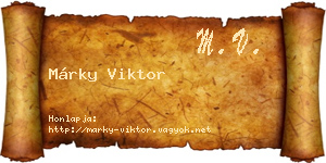 Márky Viktor névjegykártya